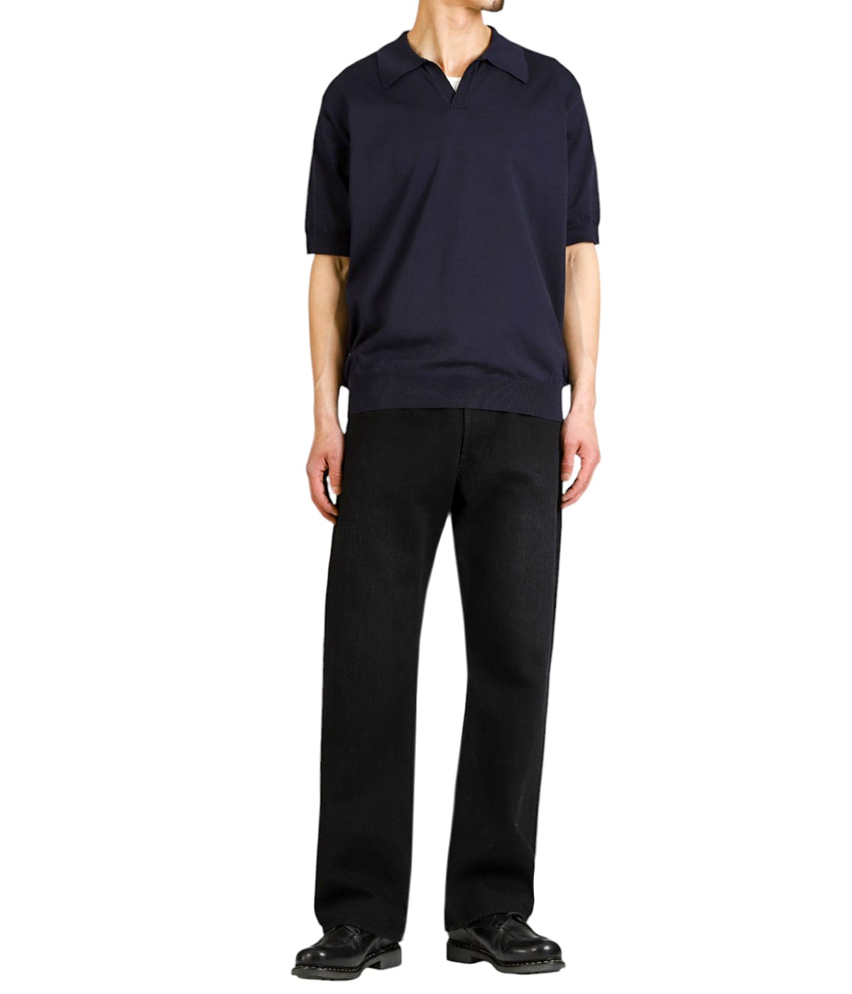 【美品】BATONER/バトナー スキッパーポロ サイズ3 ネイビー 別注 THE SEAISLAND COTTON SKIPPER POLO S/S | BATONER