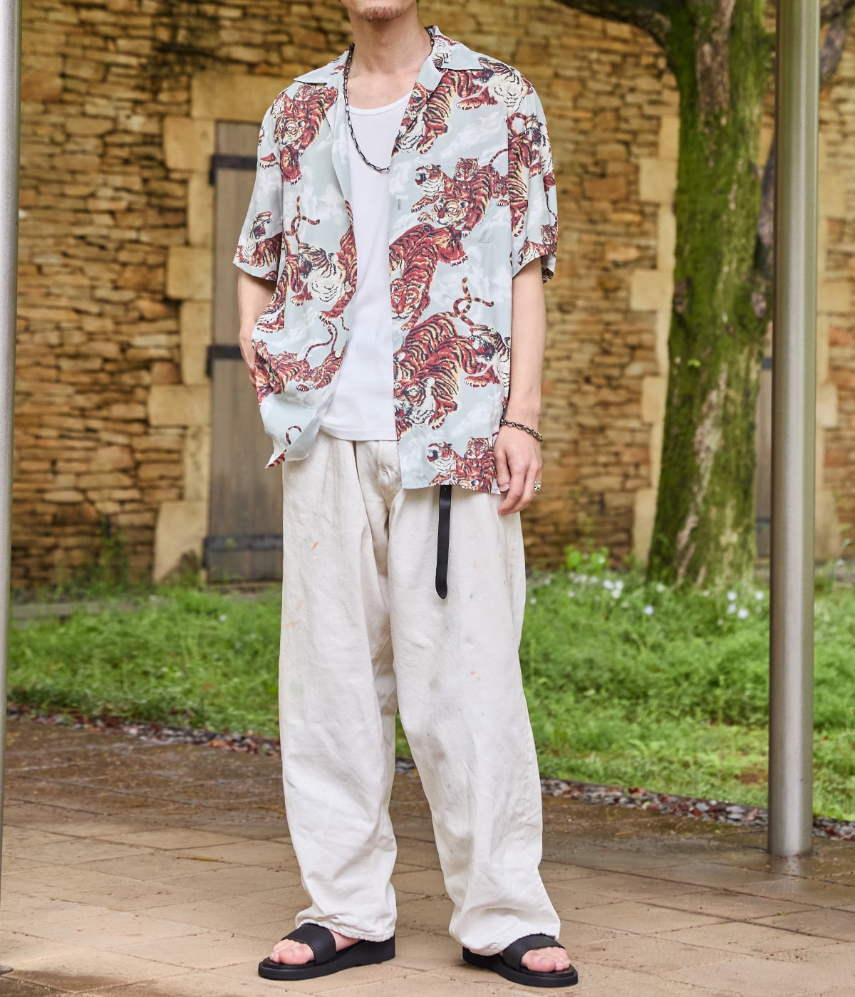別注 RAYON SHORT SLEEVE ALOHA SHIRT ONE HUNDRED TIGERS（N25