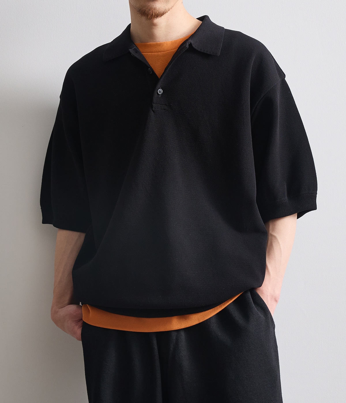 別注 Extra Light Moss Stitch Polo | crepuscule(クレプス