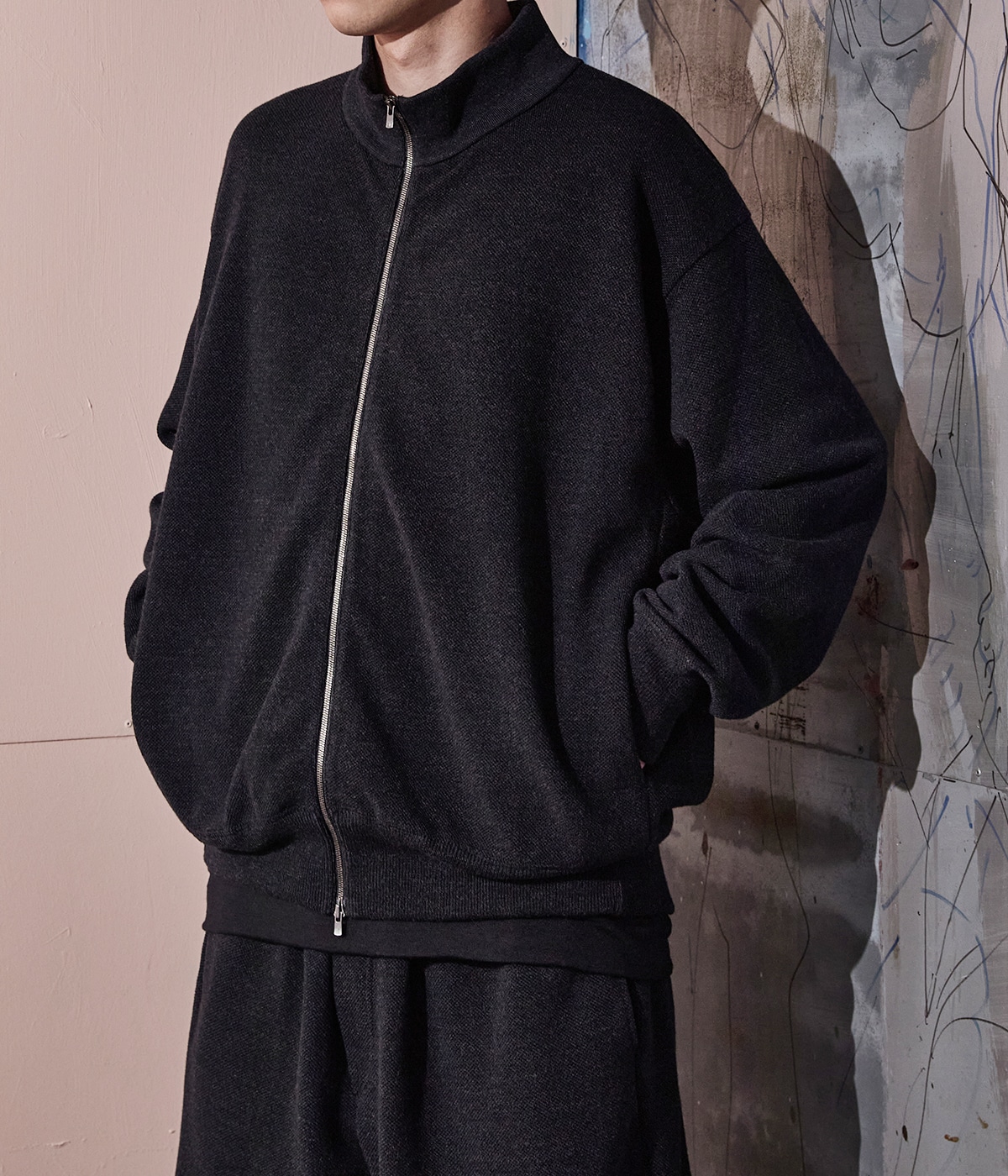 別注 Extra Light Moss Stitch Track Jacket | crepuscule(クレプス