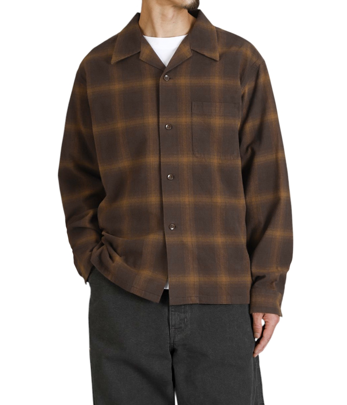 PERMANENTE◆長袖シャツ/2/コットン/BRW/PE81-FJ804 PERMANENTE(パーマネント) / 長袖シャツ/2/コットン/BRW/PE81