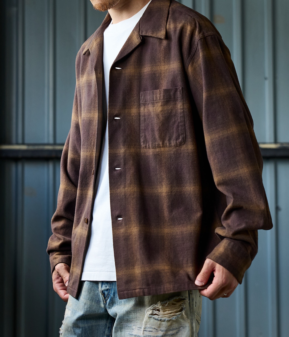 【予約】別注 Cotton Shaggy Open Collar Shirt