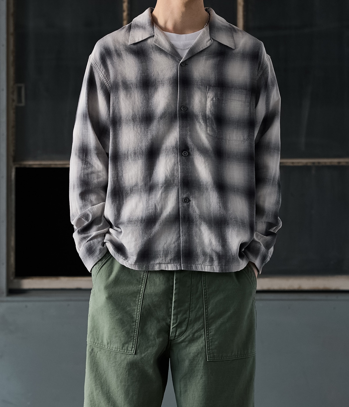 【予約】別注 Double Gauze Open Collar Shirt