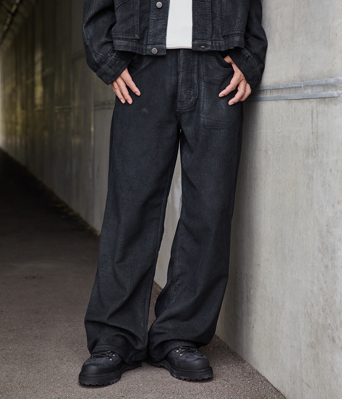 【予約】別注 WAXED BAGGY CORD PANTS