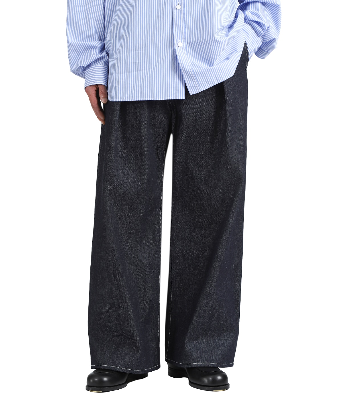 別注 Selvage Denim Tuck Wide Pants | Graphpaper(グラフペーパー 