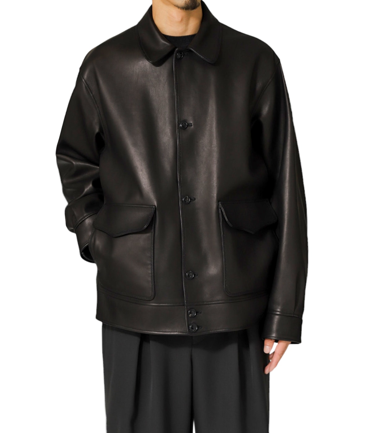 美品 Blurhms Lamb Cossack Jacket Lamb Cossack Jacket,Black – Navyblue