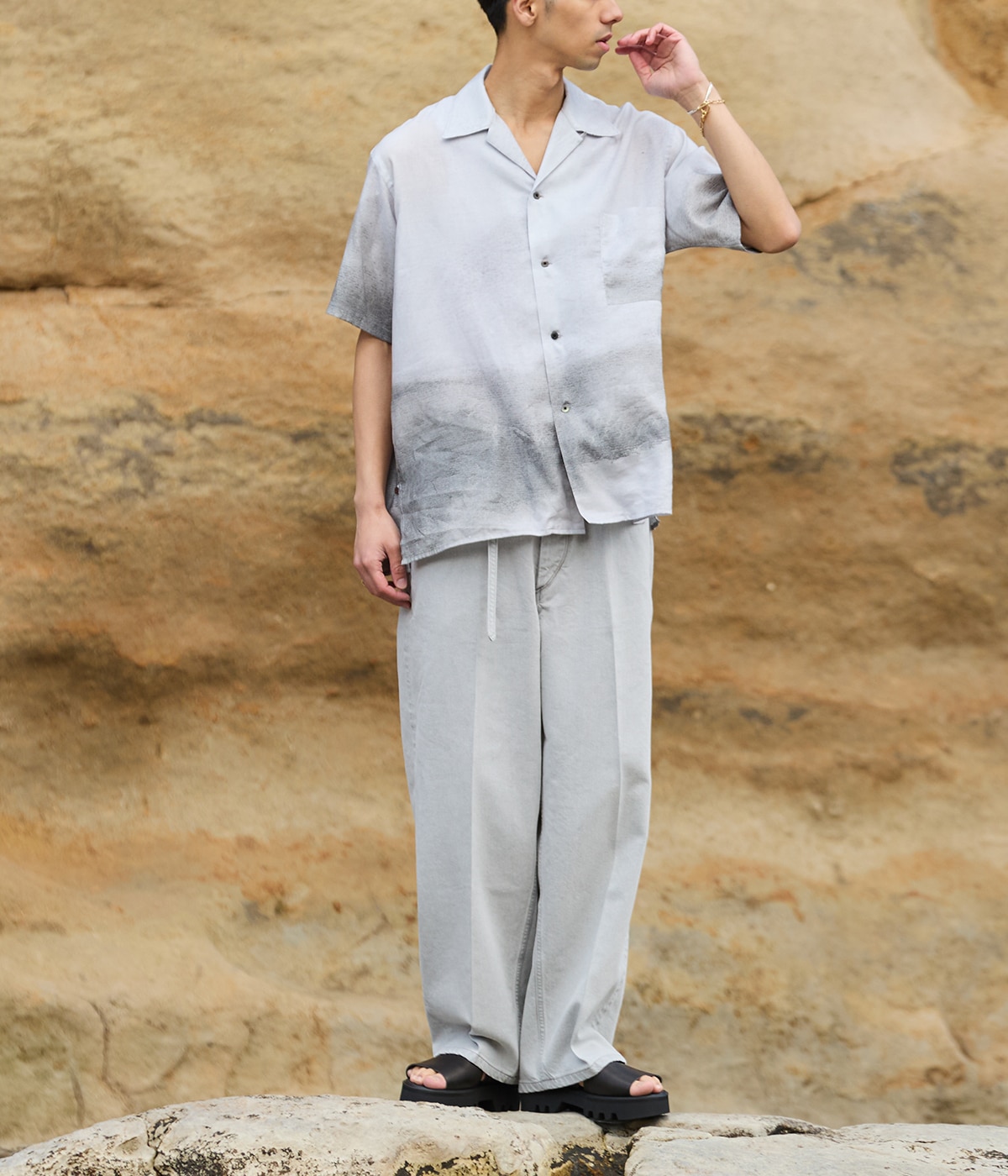 25SS YOKE 別注 LANDSCAPE S/S SHIRTS EX LANDSCAPE PRINTED OPEN COLLAR SHIRT | YOKE(ヨーク