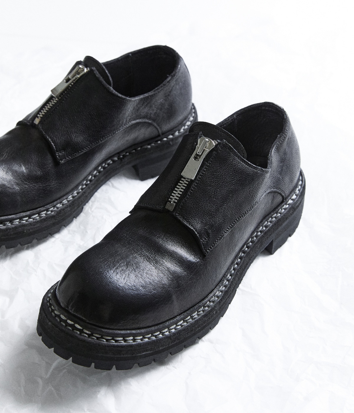 予約】別注 FRONT ZIP DERBY | GUIDI(グイディ) / シューズ レザー