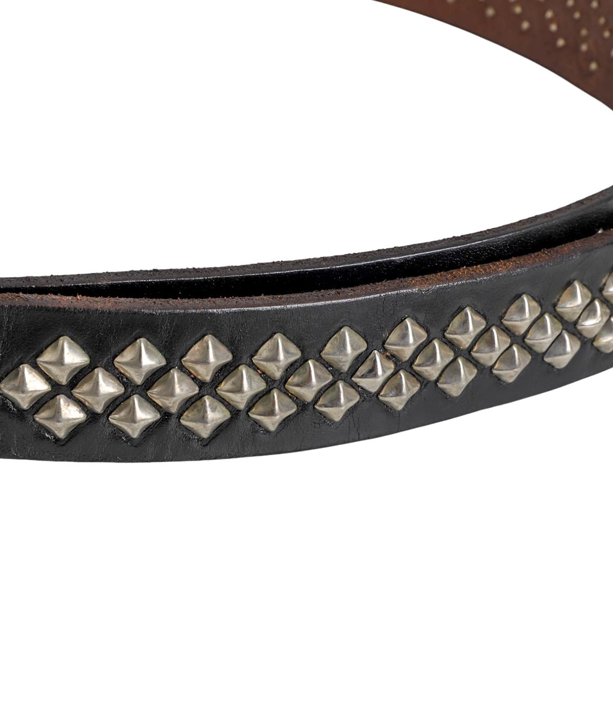 美品⭐️HTC⭐️Pyramid Belt⭐️ブラック&ブラススタッズ⭐️ブラック⭐️36 HTC(エイチティーシー) 5連ピラミッドスタッズベルト ブラック