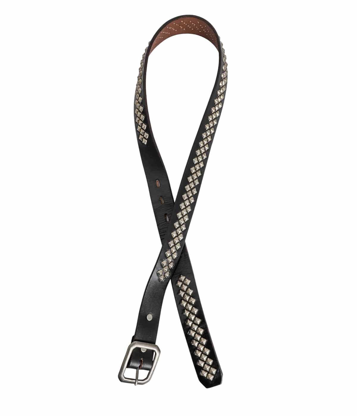 美品⭐️HTC⭐️Pyramid Belt⭐️ブラック&ブラススタッズ⭐️ブラック⭐️36 HTC(エイチティーシー) 5連ピラミッドスタッズベルト ブラック