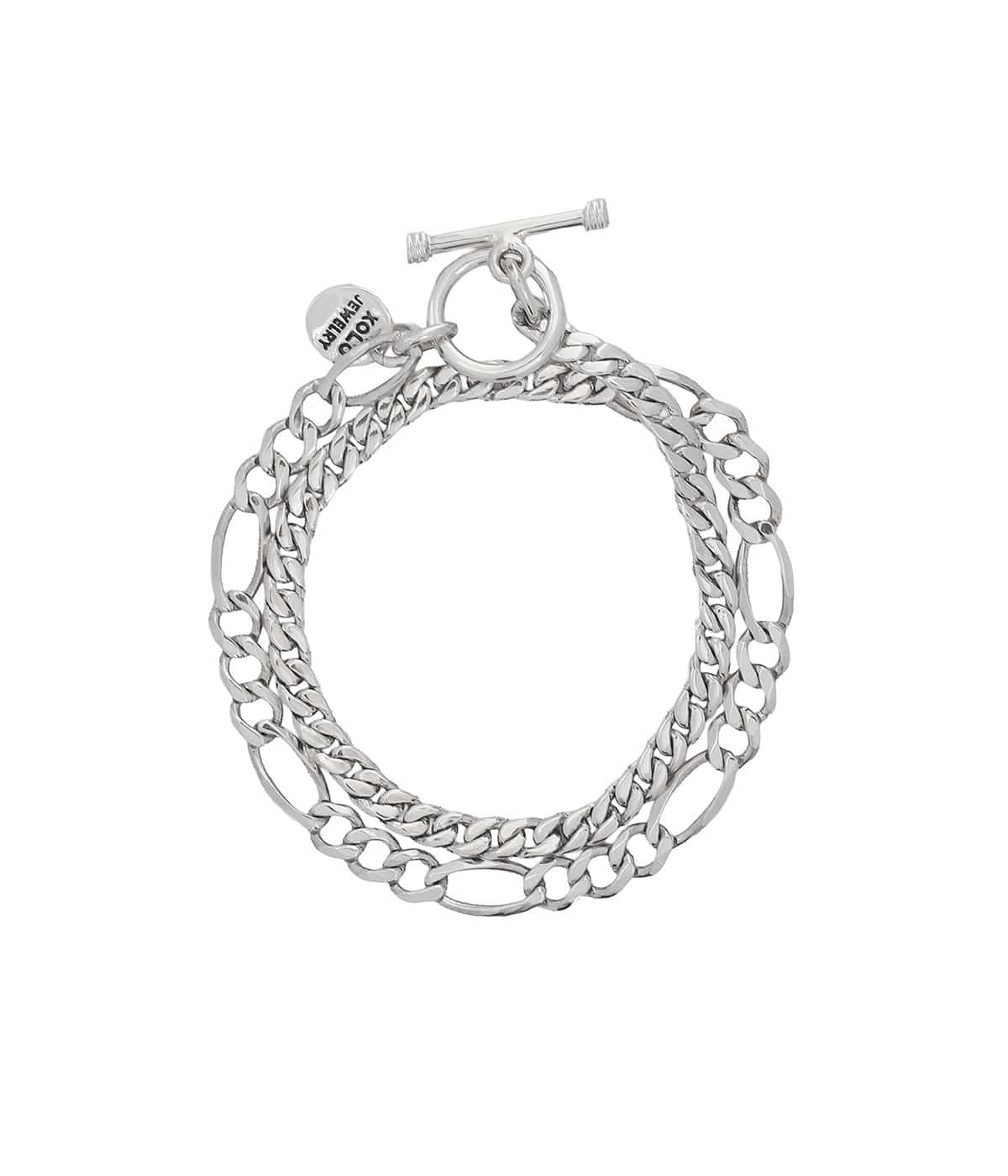 【予約】別注 Double Bracelet Basic 4mm &  Figaro 6mm / SV