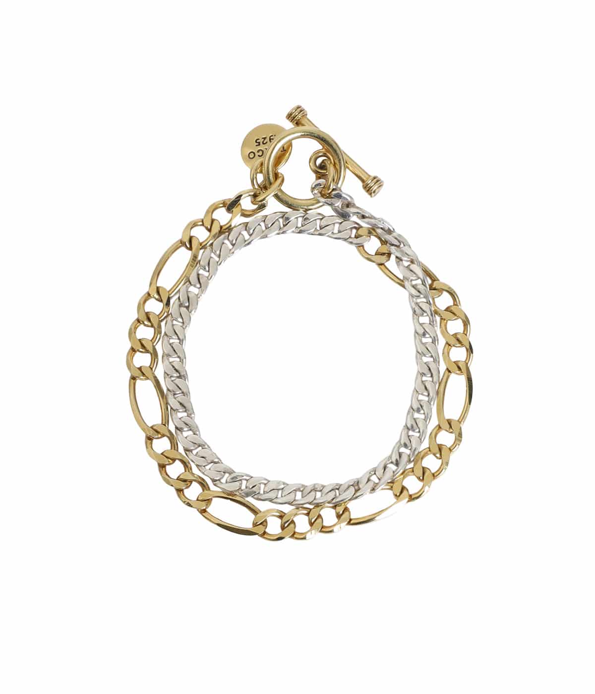 【予約】別注 Double Bracelet Basic 4mm &  Figaro 6mm(GD Coating)