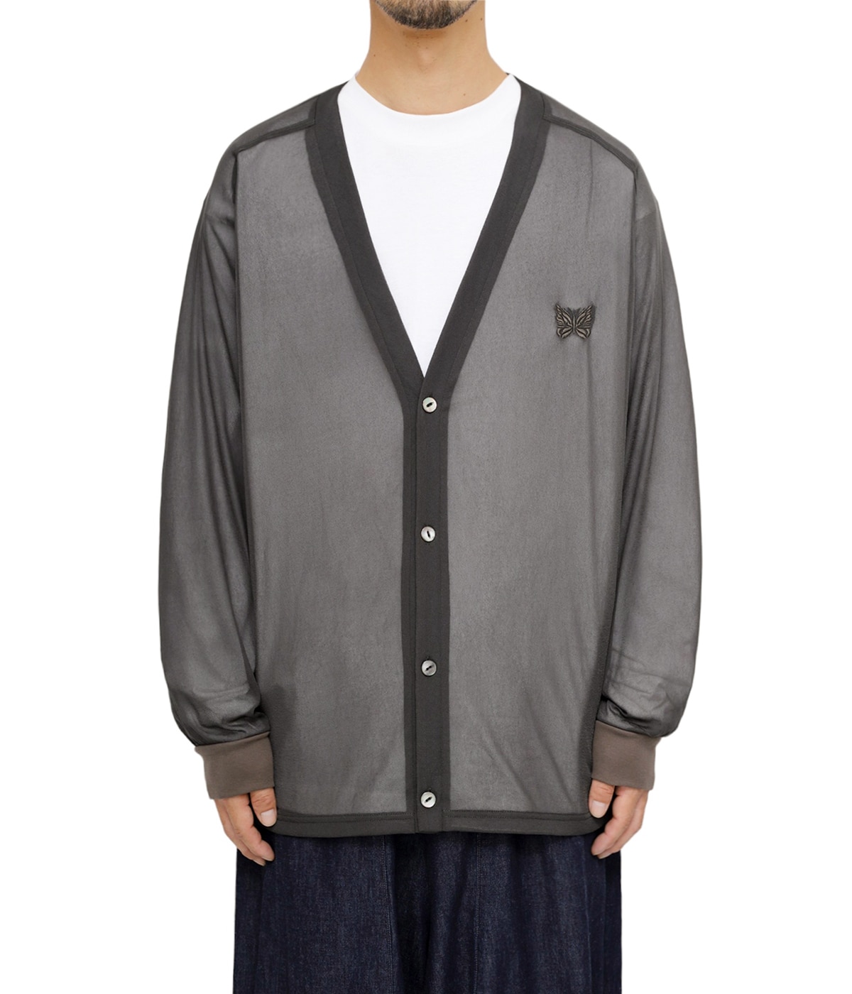 V Neck Cardigan - Poly Tricot Chiffon | NEEDLES(ニードルズ