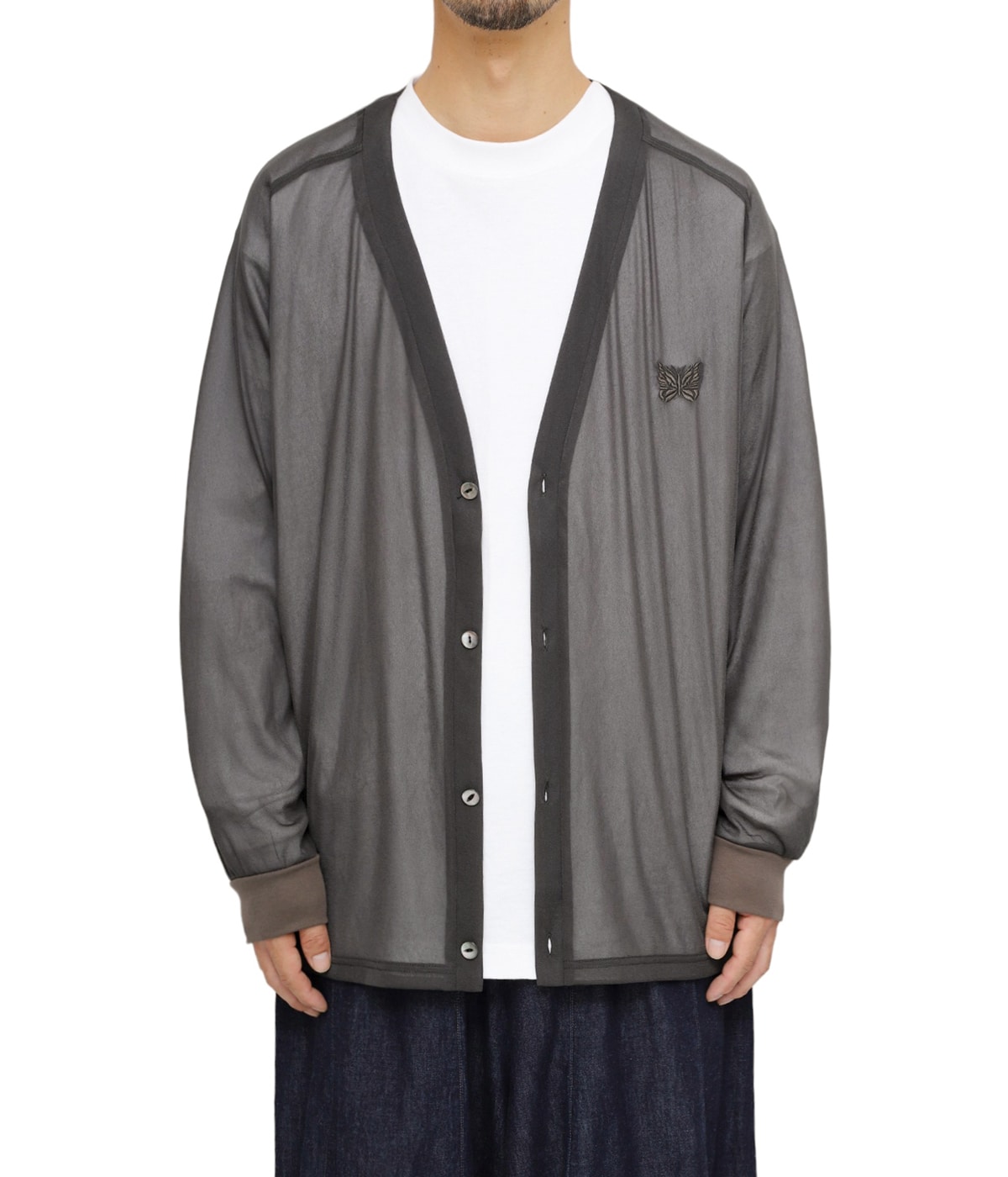 needles Vネックコットンニット Mサイズ ot256-c1.jpg