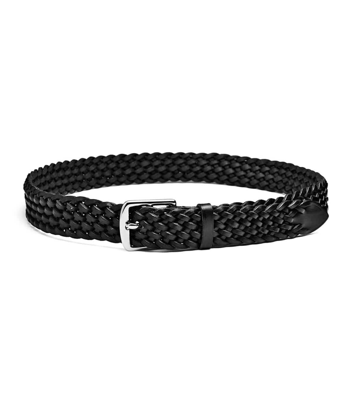 RUSSELUNO ブラックベルト ゲームオーバー 25mm INTERLINKED PLAITED BELT | BEORMA LEATHER COMPANY(ベ