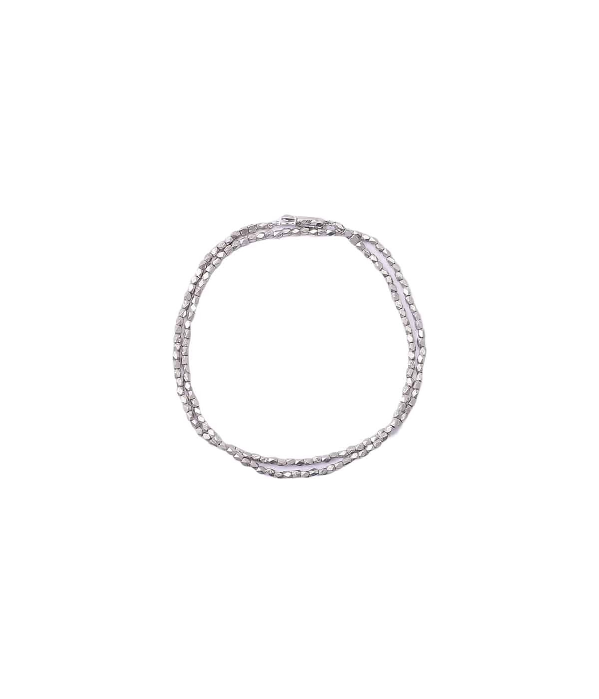 PLATINUM BEADS DOUBLE BRACELET 15