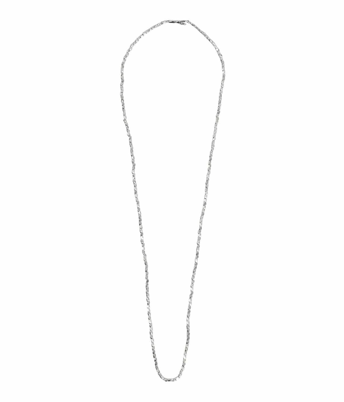 PLATINUM BEADS NECKLACE 19.5