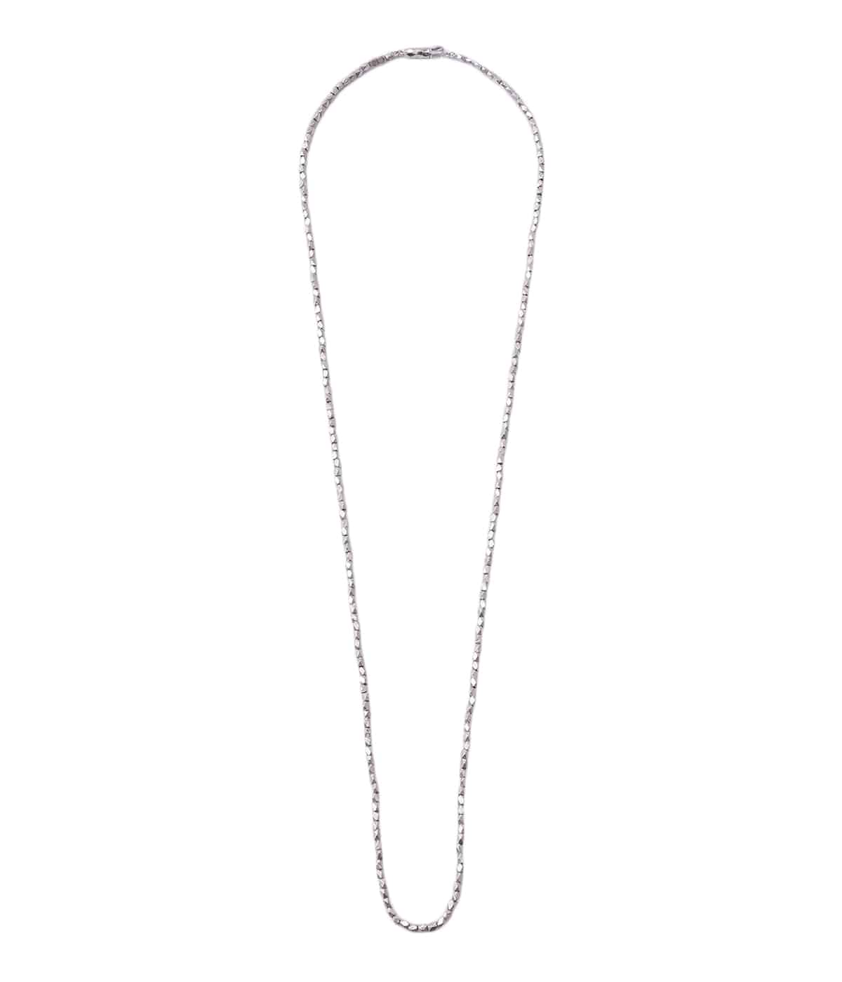 PLATINUM BEADS NECKLACE 19.5