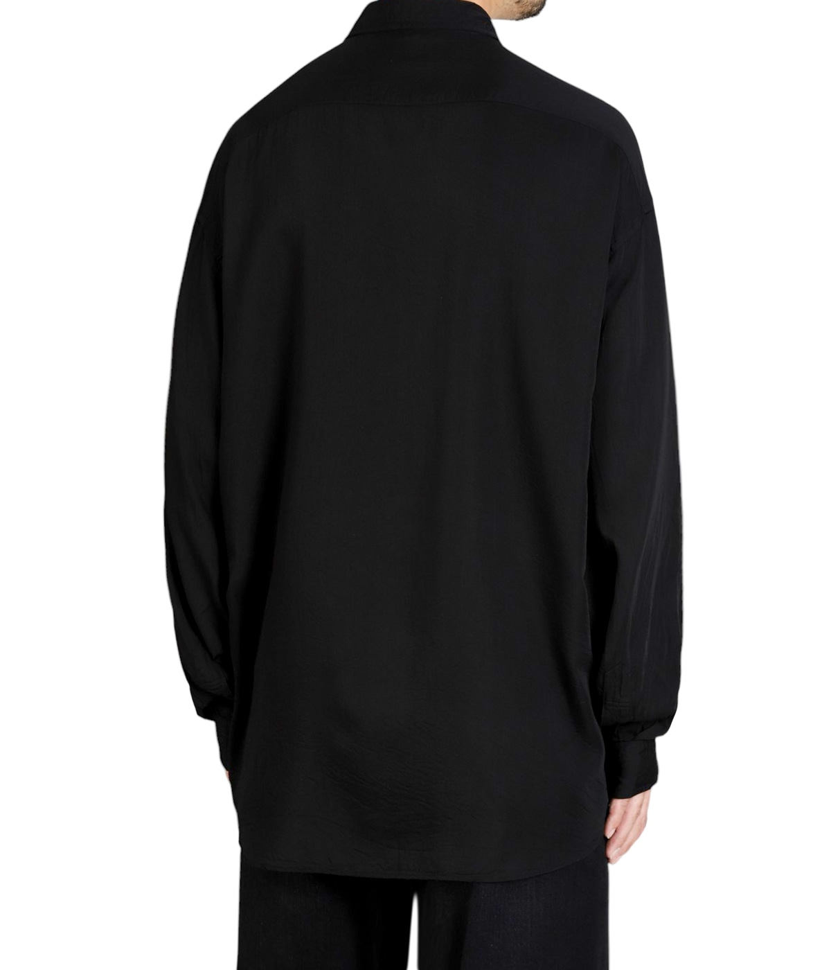 ポータークラシック　porterclassic Roll Up 黒 長袖シャツ ROLL UP SOFT CUPRO SHIRT（ロール アップ ソフト キュプラ