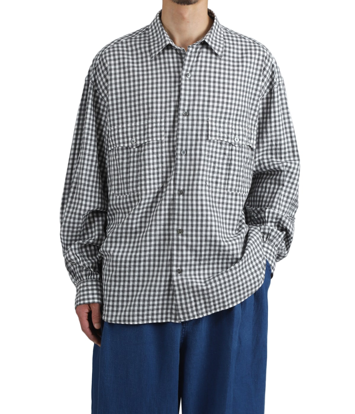 ROLL UP HEATHER GINGHAM CHECK SHIRT (GIZA 120/2) | PORTER CLASSIC
