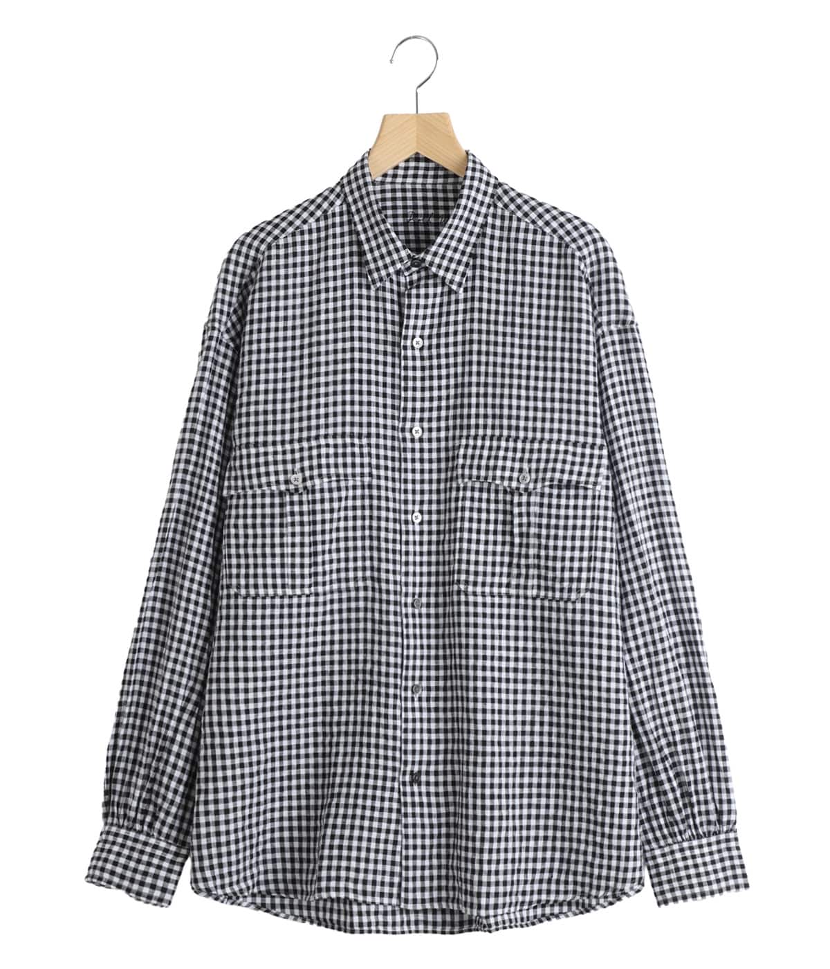 porter classic長袖シャツ ROLL UP LINEN GINGHAM CHECK SHIRT | PORTER CLASSIC(ポーター