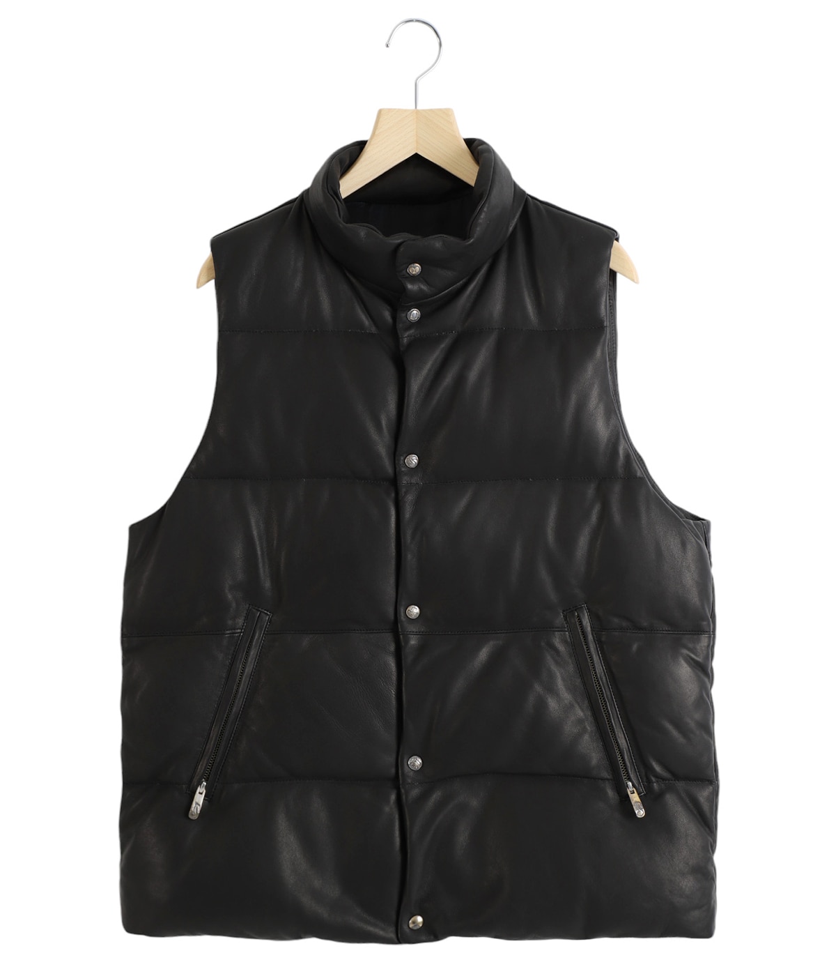 LEATHER DOWN VEST W/LOVE & PEACE SILVER (ENTREFINO) | PORTER