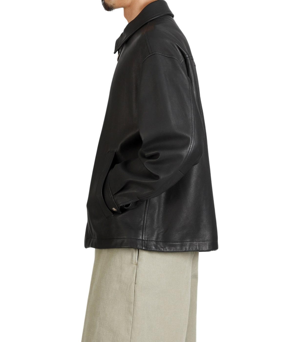 LEATHER ZIP UP JACKET W / LOVE & PEACE SILVER (ENTREFINO) | PORTER