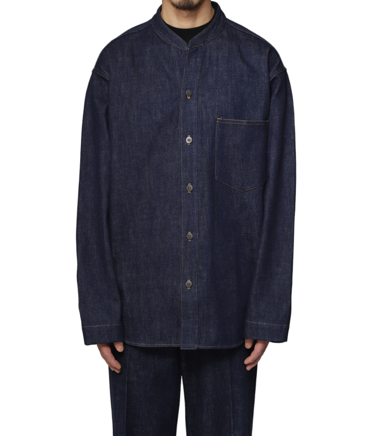 PORT BY ARK / ウールデニムジャケット Denim Stand Collar Shirt Jacket | PORT BY ARK(ポートバイ