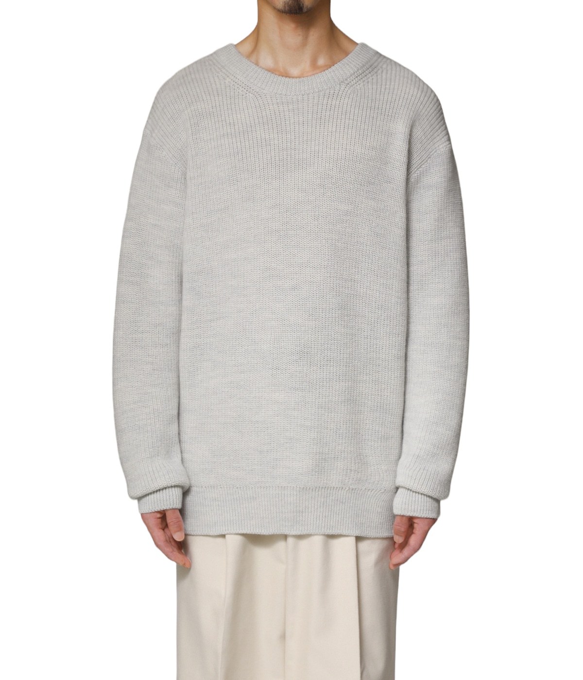 ニット セーター RIB FLOW CREW KNIT レディース 細身リブクルーネックセーター ウィメンズ(M ホワイト