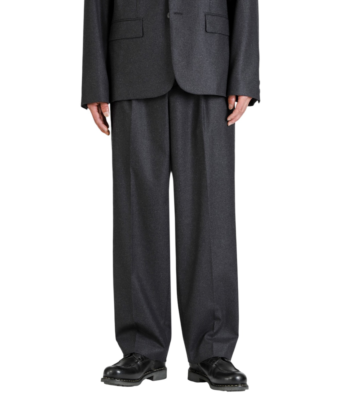 MERINO COLLEGE FLANNEL STANDARD PANTS | ATON(エイトン