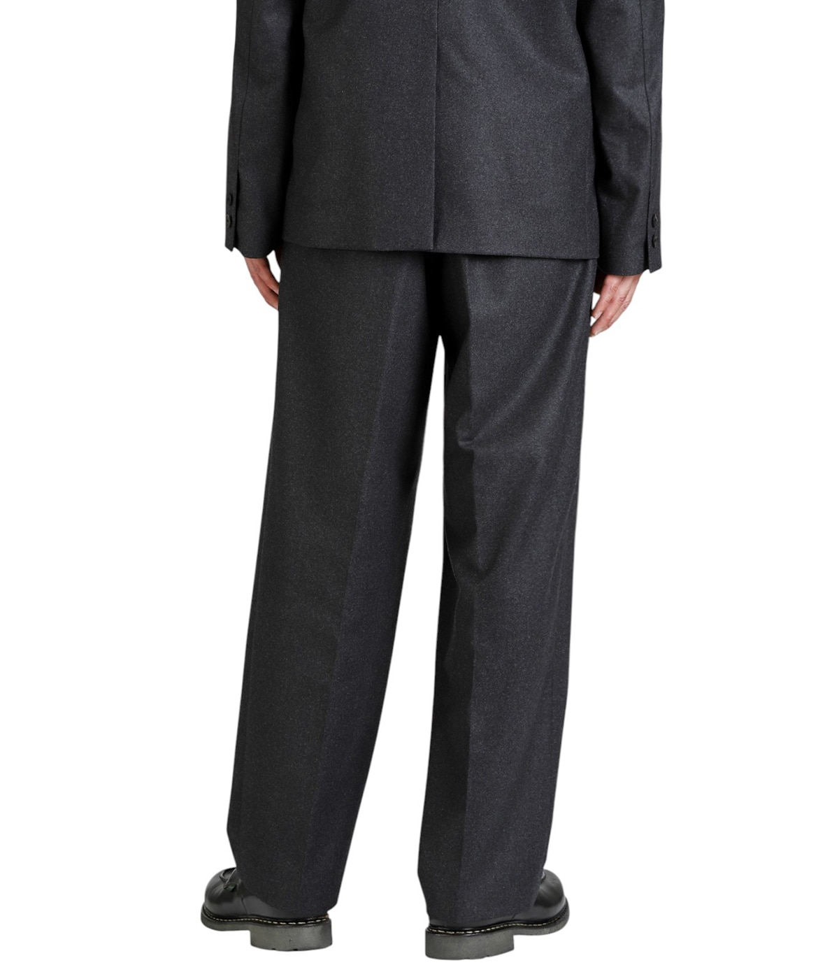 ATON MERINO COLLEGE FLANNEL スラックス　25FW Aton Merino College Flannel Wide Pants - Charcoal Gray