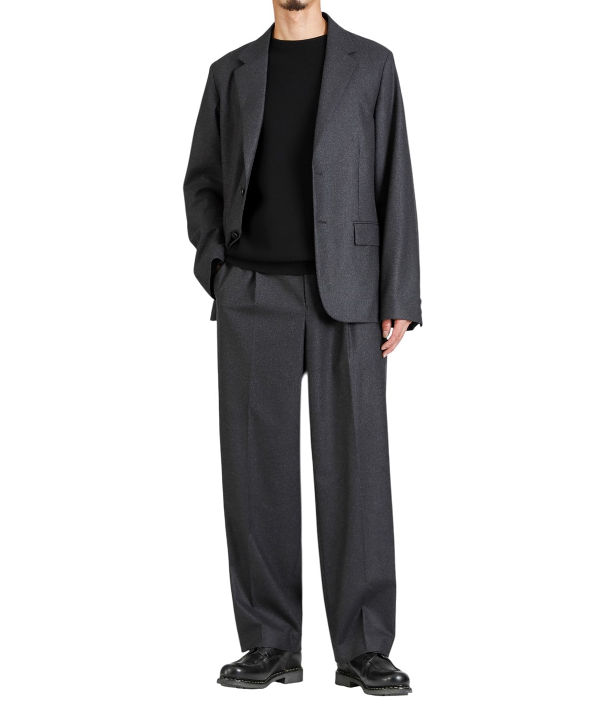 MERINO COLLEGE FLANNEL STANDARD PANTS | ATON(エイトン