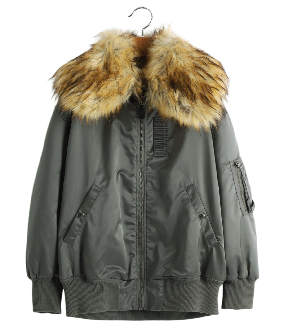 ロドリリオン B-15 TYPE BIG COLLAR ジャケット グレー レディース】B-15 Type Big Collar Jacket | RhodolirioN