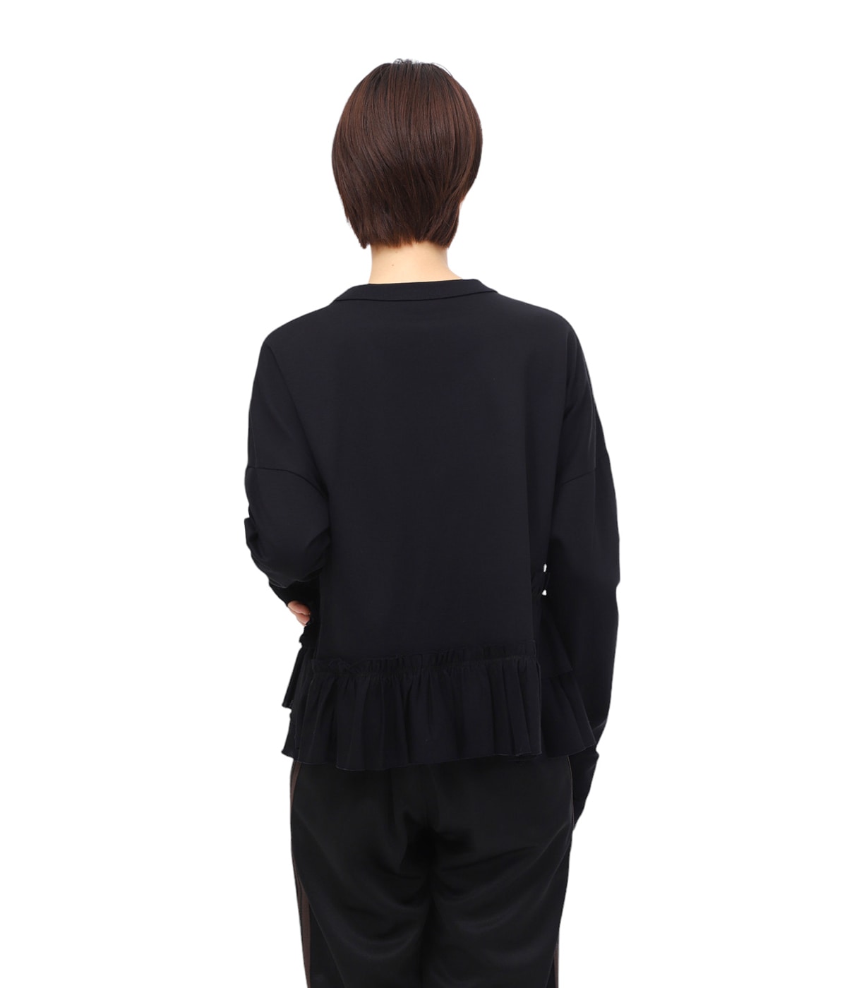Rhodolirion ロドリリオン 24AW Swallow Frill Tiered Long Sleeve Tee ティアードフリルロングスリーブカットソー PS1086 ブラック 1 IT6DYCHDVZZE Rhodolirion ロドリリオン - Swallow Frill Tiered Long Sleeve