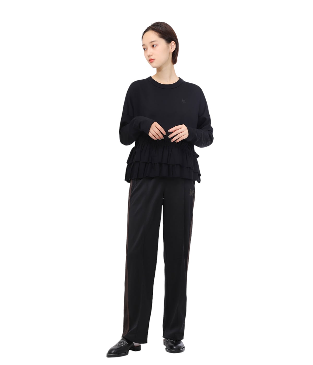 Rhodolirion ロドリリオン 24AW Swallow Frill Tiered Long Sleeve Tee ティアードフリルロングスリーブカットソー PS1086 ブラック 1 IT6DYCHDVZZE レディース】Swallow Frill Tiered Long Sleeve Tee