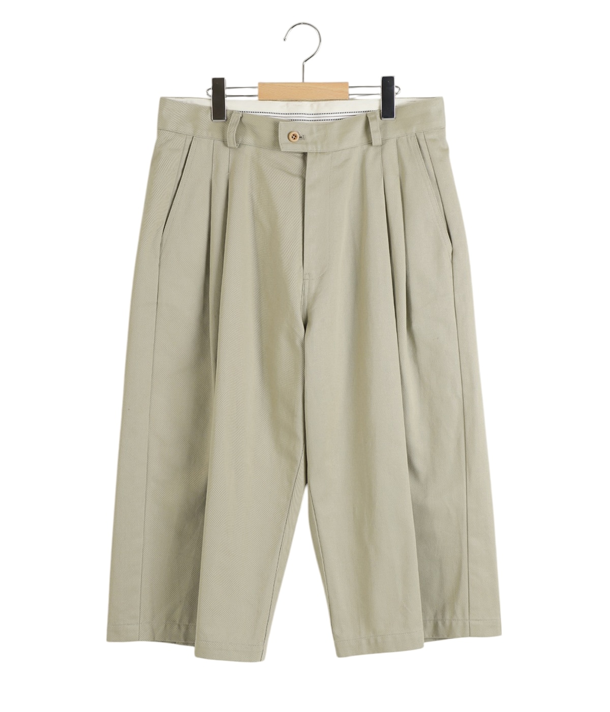 THREE QUARTER CHINOS 2TUCK TROUSERS