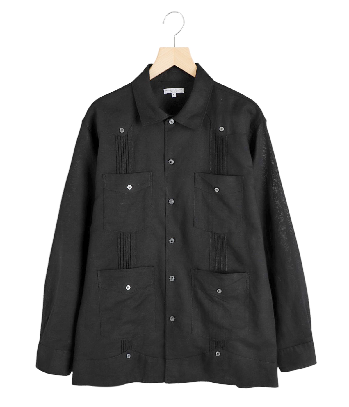 エンジニアドガーメンツ 25SS Guayabera Shirt Mサイズ Guayabera Shirt Black Handkerchief Linen | ENGINEERED