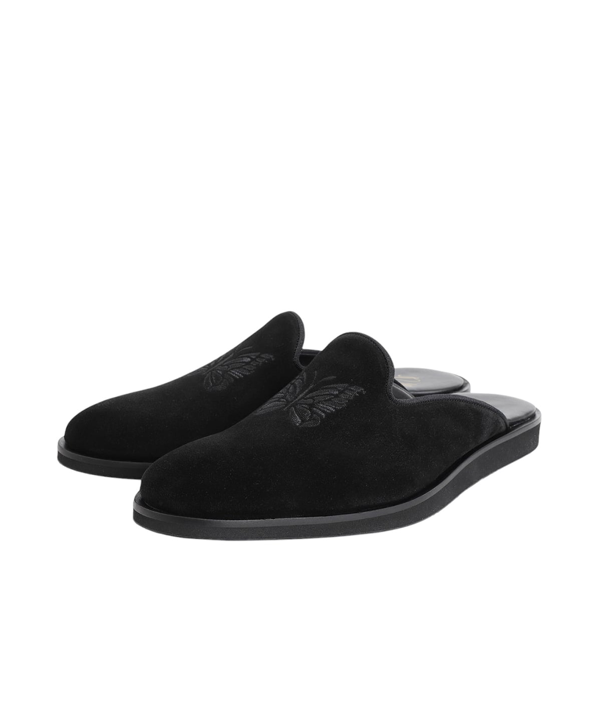 【セール8/1まで】NEEDLES Suede Mule Papillon Needles Heeled Papillon Embroidered Mule Brown – Neighbour