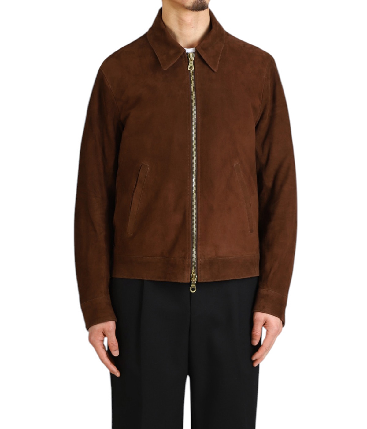 REGULAR COLLAR ZIP BLOUSON CAMOSCIO 0.4㎜ | CINQUANTA