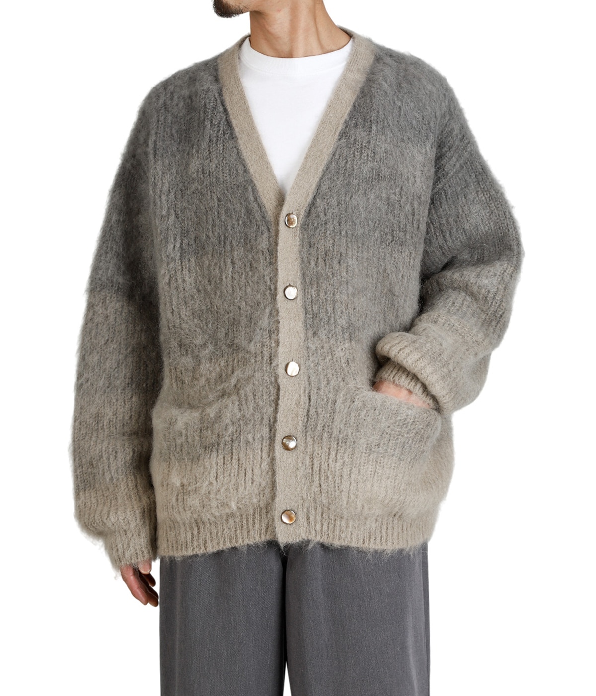 REVERBERATE リバーバレイト　モヘア　カーディガン　レショップ MOHAIR GRADATION BORDER CARDIGAN | REVERBERATE(リバーバレイト