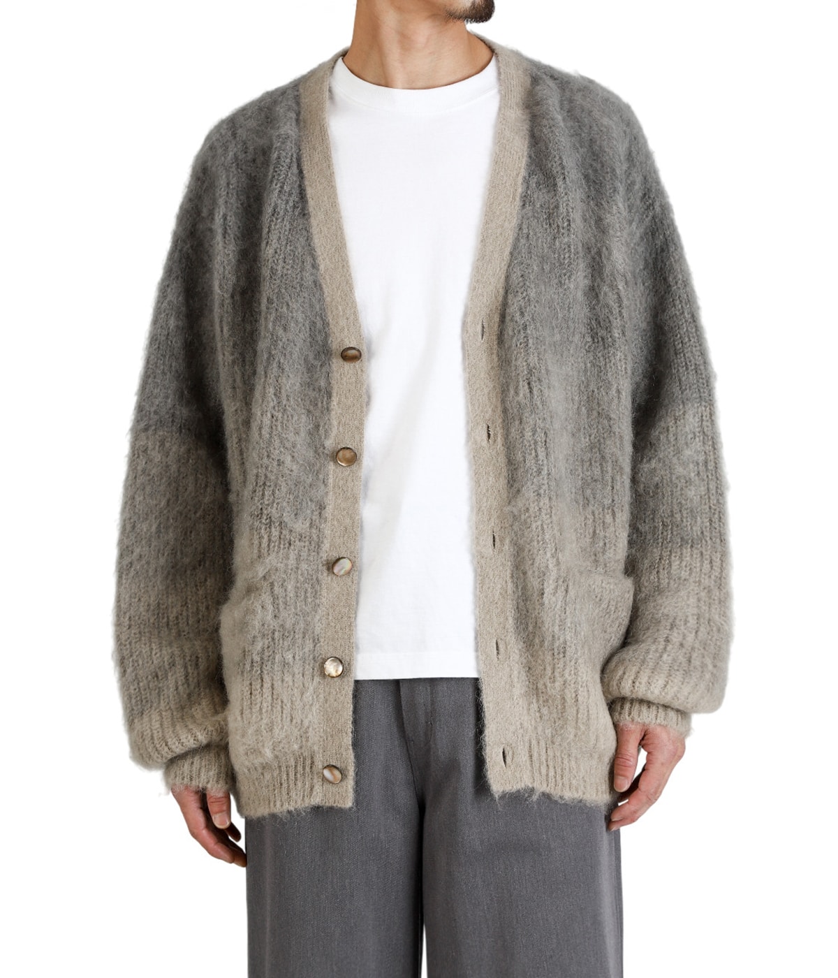 MOHAIR GRADATION BORDER CARDIGAN | REVERBERATE(リバーバレイト