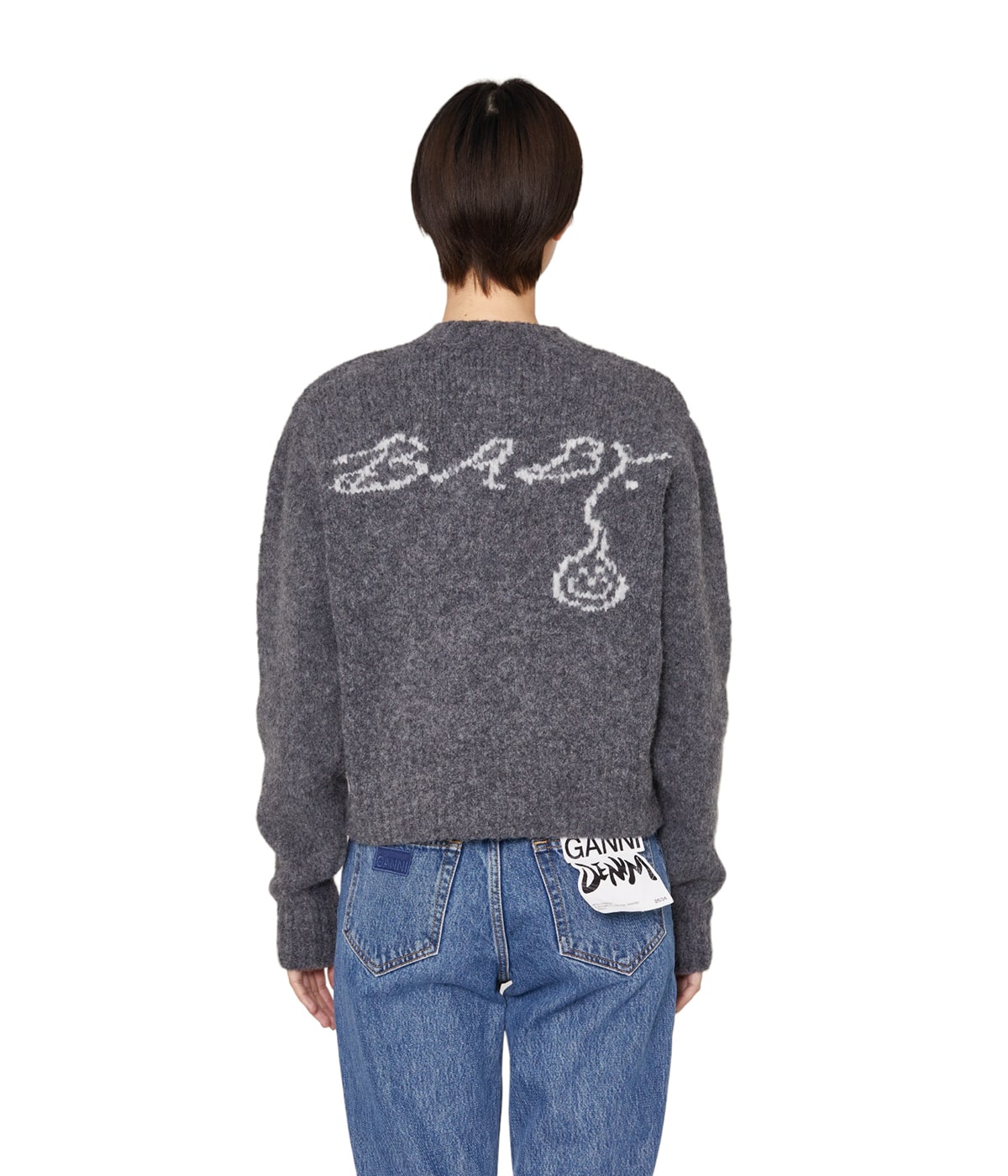 パロマウール　paloma wool BABY ZIP ニットカーディガン BABY ZIP-Soft knitted cardigan with 'Baby' intarsia on the