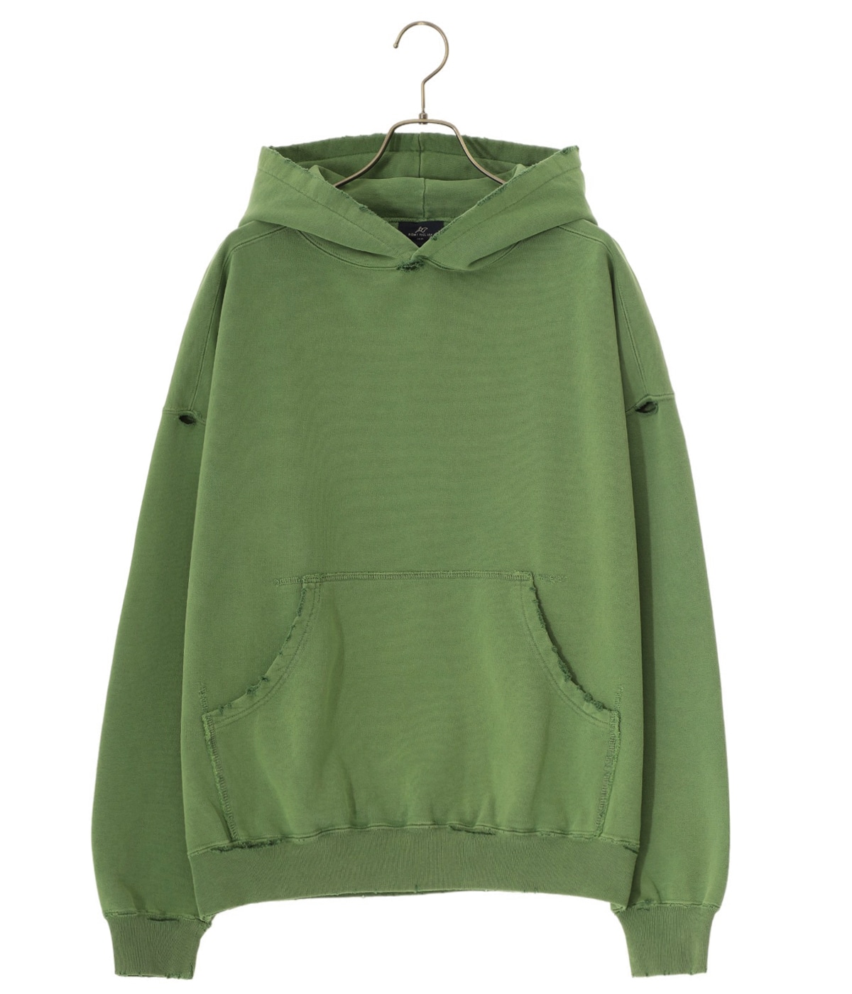 レミレリーフ×フリークスストア　ダメージ加工パーカー　チャコールグレー　美品 レミレリーフ×フリークスストア ダメージ加工パーカー