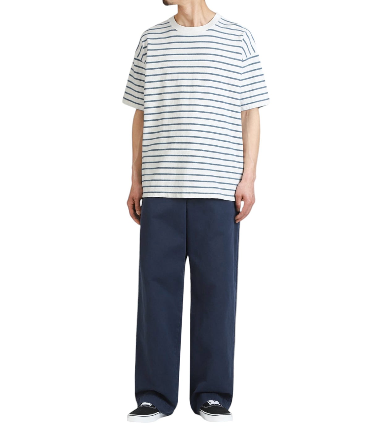 INDIGOボーダーT | REMI RELIEF NAVY LABEL(レミレリーフ