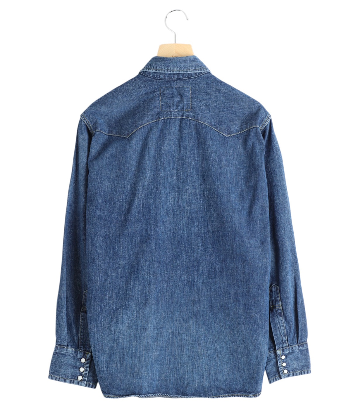 【美品】　REMI RELIEF デニムブルー ジップアップカーディガン　L 8.5oz DENIM WESTERNSHIRT（ノコギリ型フラップ） | REMI RELIEF