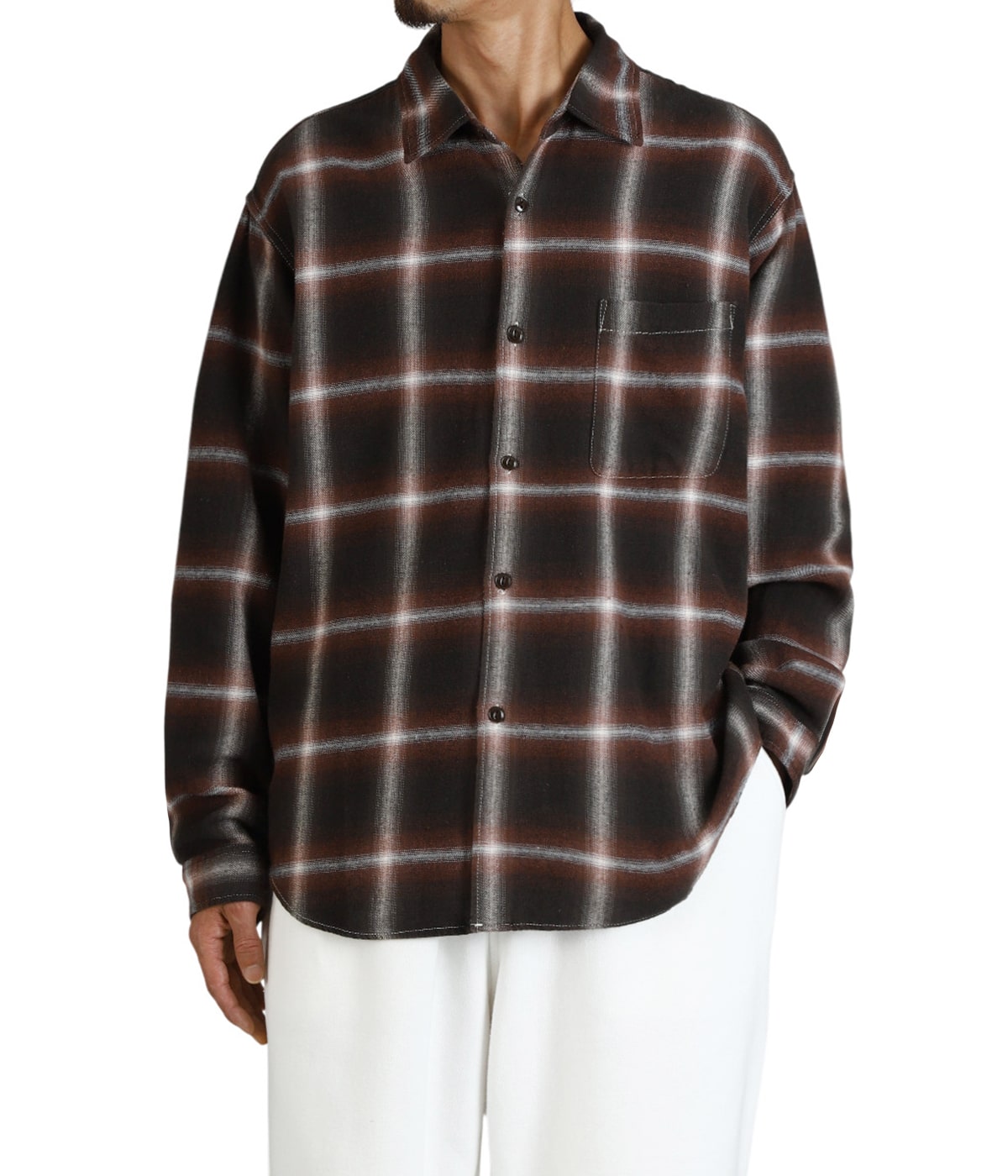 オンブレネルチェックシャツ | REMI RELIEF NAVY LABEL(レミレリーフ