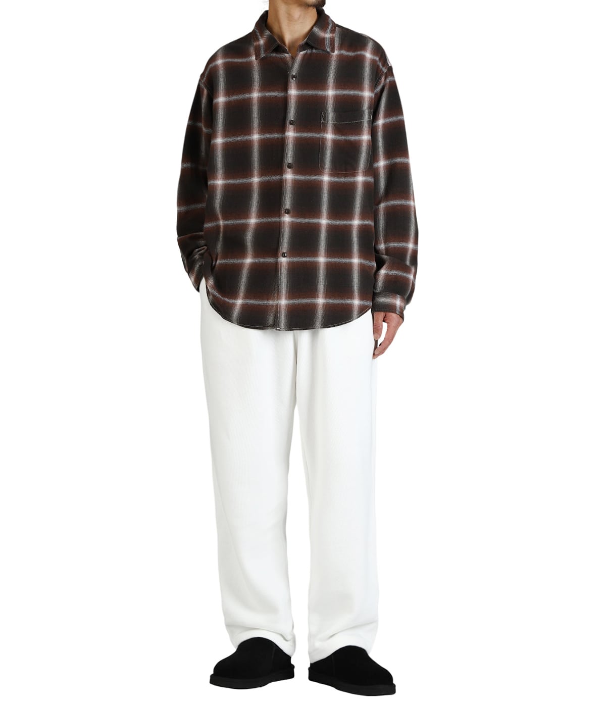 極美品 REMI RELIEF NAVY LABEL オーバーサイズ ネルシャツ REMI RELIEF NAVY LABEL / レミレリーフ ネイビーレーベル