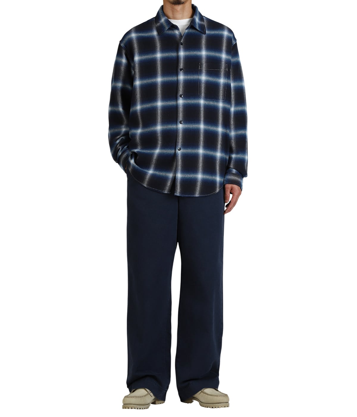 オンブレネルチェックシャツ | REMI RELIEF NAVY LABEL(レミレリーフ