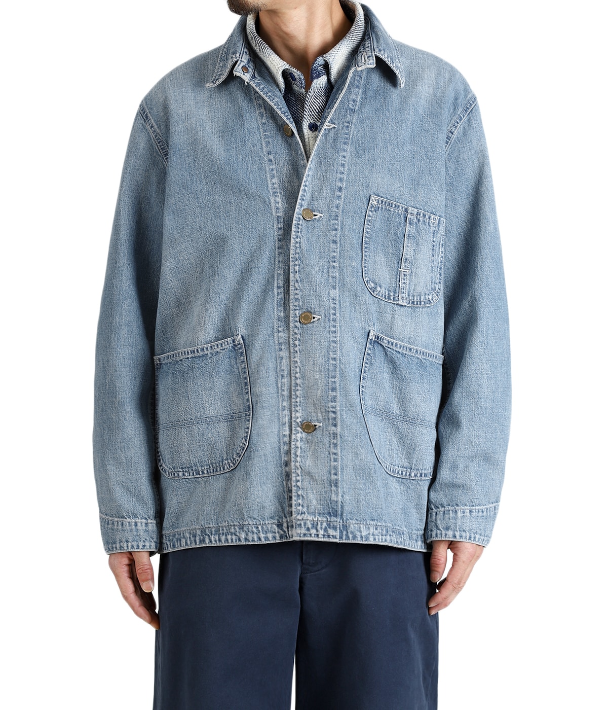 9.5oz ネップDENIMカバーオール | REMI RELIEF NAVY LABEL