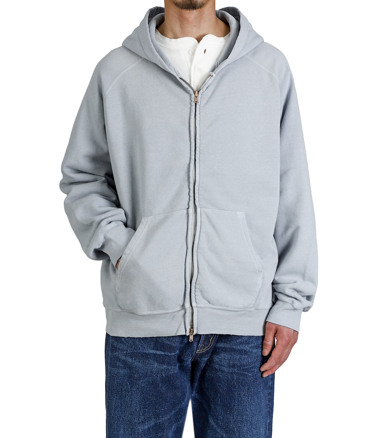 NEW SP加工3飛び裏毛ZIPパーカ(NAVY) | REMI RELIEF NAVY LABEL